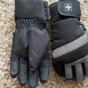 Men's Black and Gray Winter Gloves